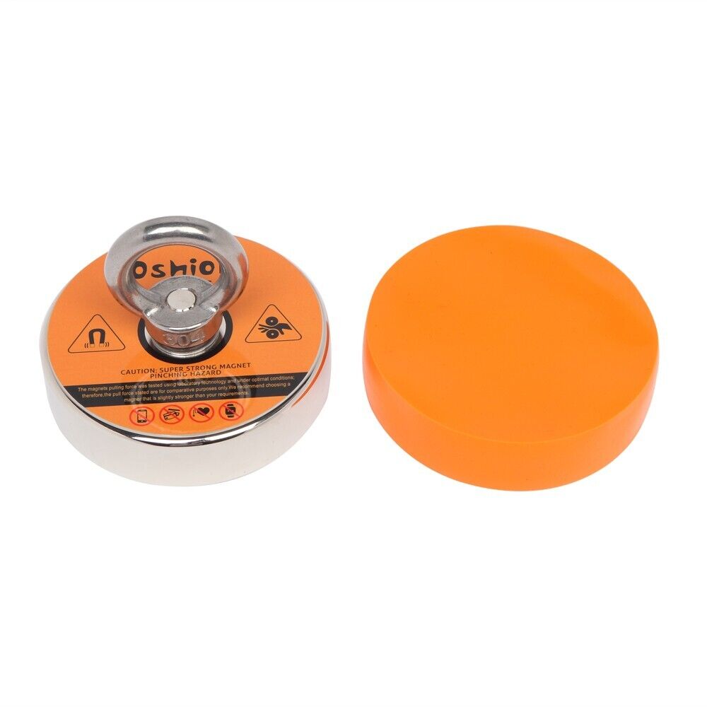 1100LB Fishing Magnet Kit Strong Pull Force Rope Carabiner Gloves Glue & Box