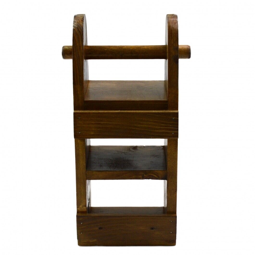 Wooden Toilet Paper Roll Holder Bathroom Storage Shelf Natural Wood Wall Mounted