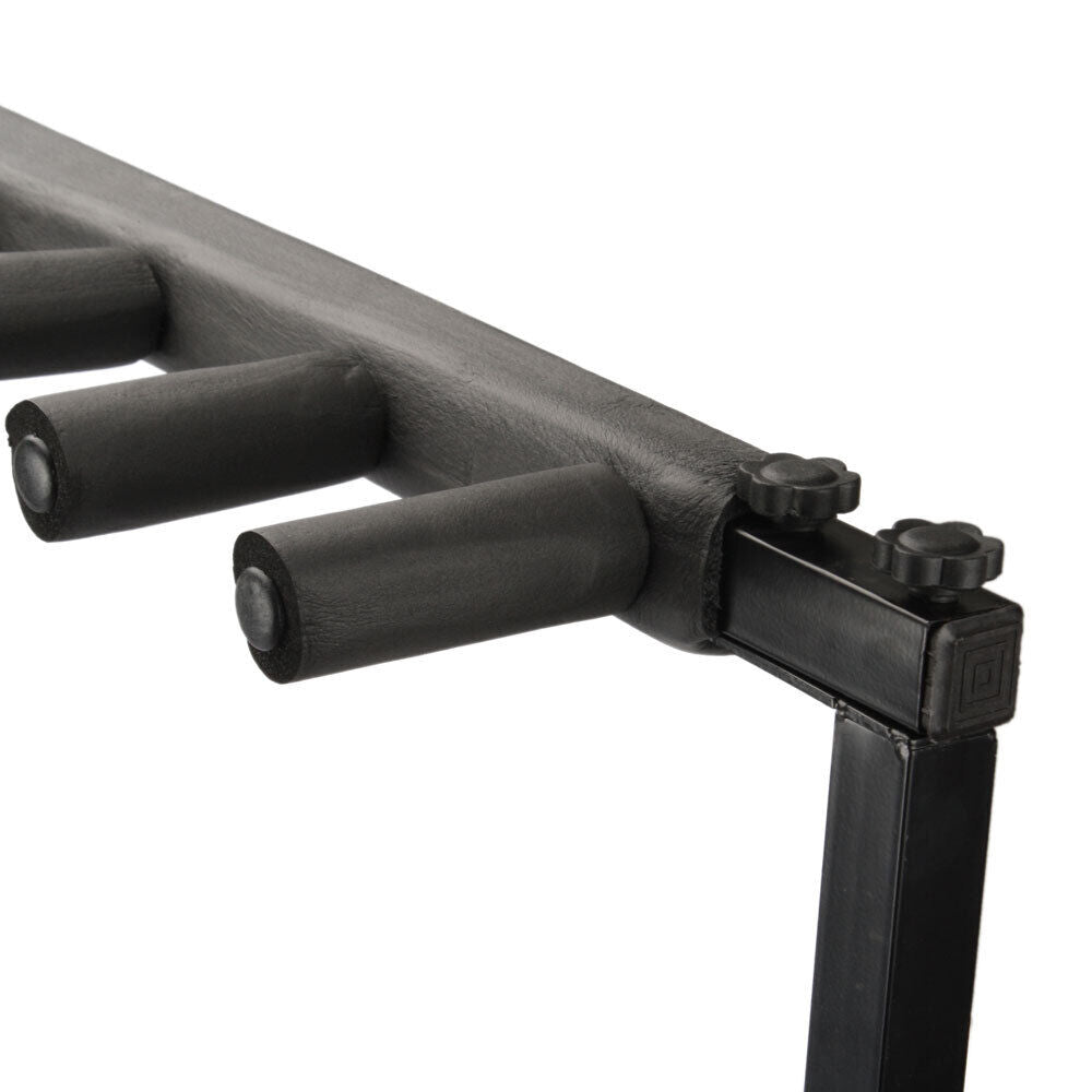 Black Folding Multi Guitar Rack Stand Padded Electric Acoustic Bass Holder New