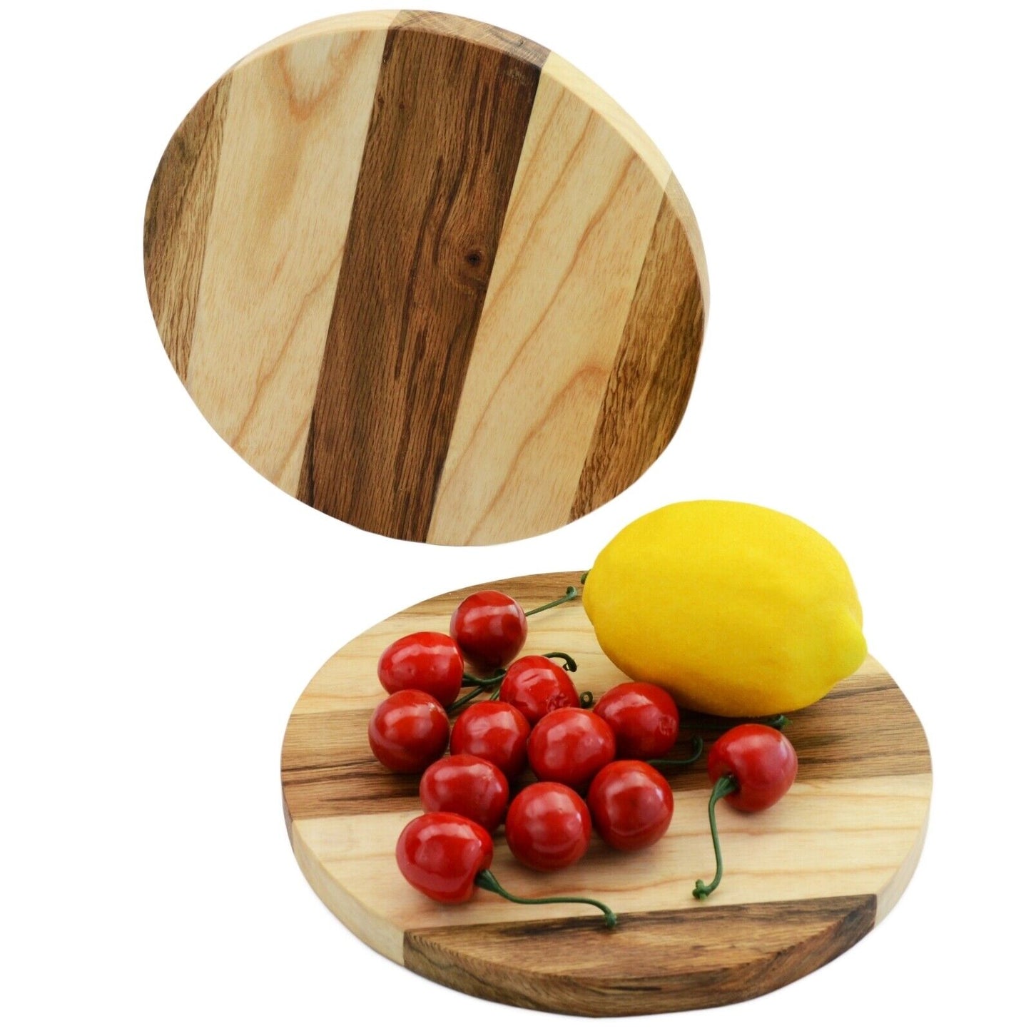 Round circular wooden chopping board cutting serving pizza 100% Solid Wood