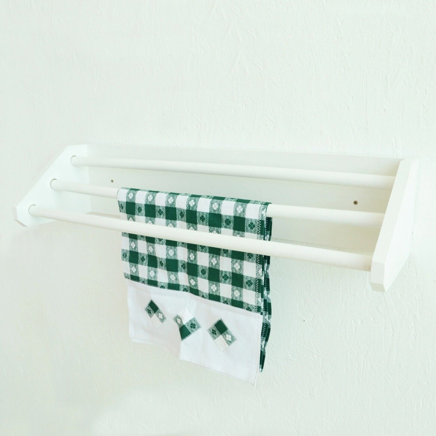 Large 3 Tier Bathroom Towel Rail, Bathroom Wooden Towel Rack Handmade Storage
