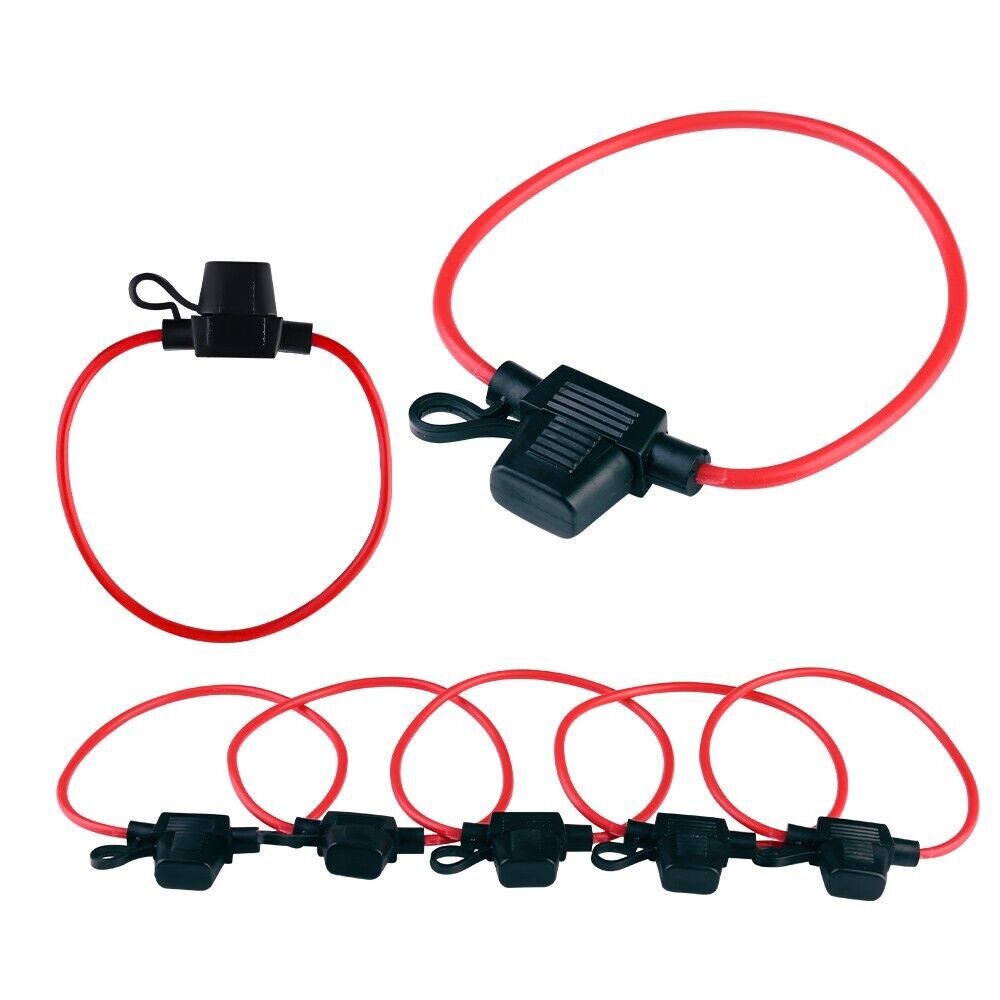 5 Pcs Inline Fuse Holder to Accept 12V 30A Mini Blade Fuses Splash Proof Car Van