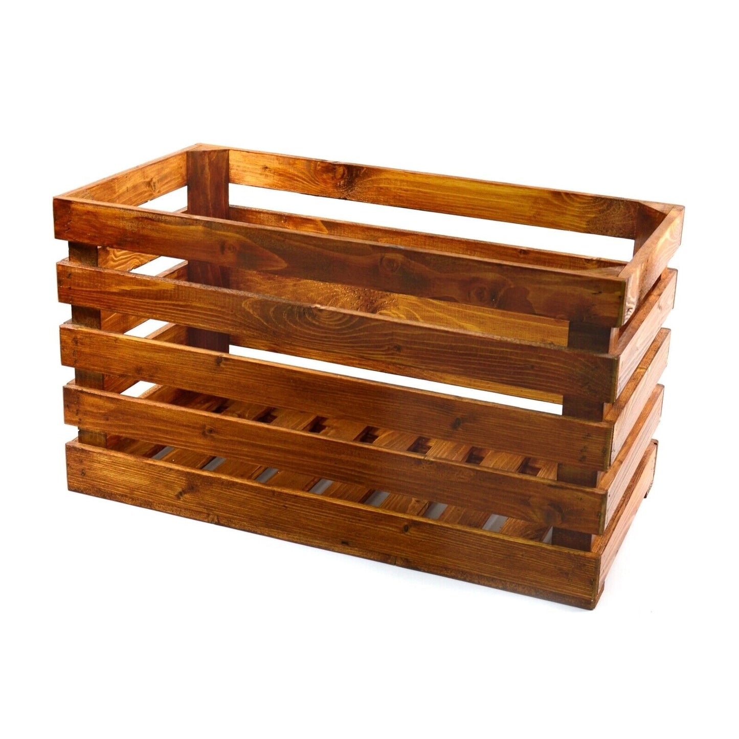 LARGE STRONG VINTAGE WOODEN APPLE BOX STORAGE FRUIT CRATES BOX SHABBY CHIC ..