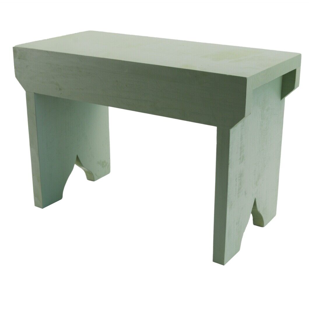 Natural Wooden Step Stool Rustic Shabby Chic Rectangle Seat Multiple Scandinavia