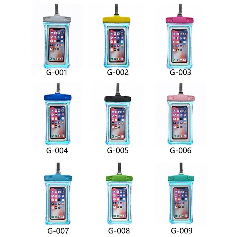 7.2 inch Universal Waterproof Phone Pouch Glowing Bag Multiple Colours