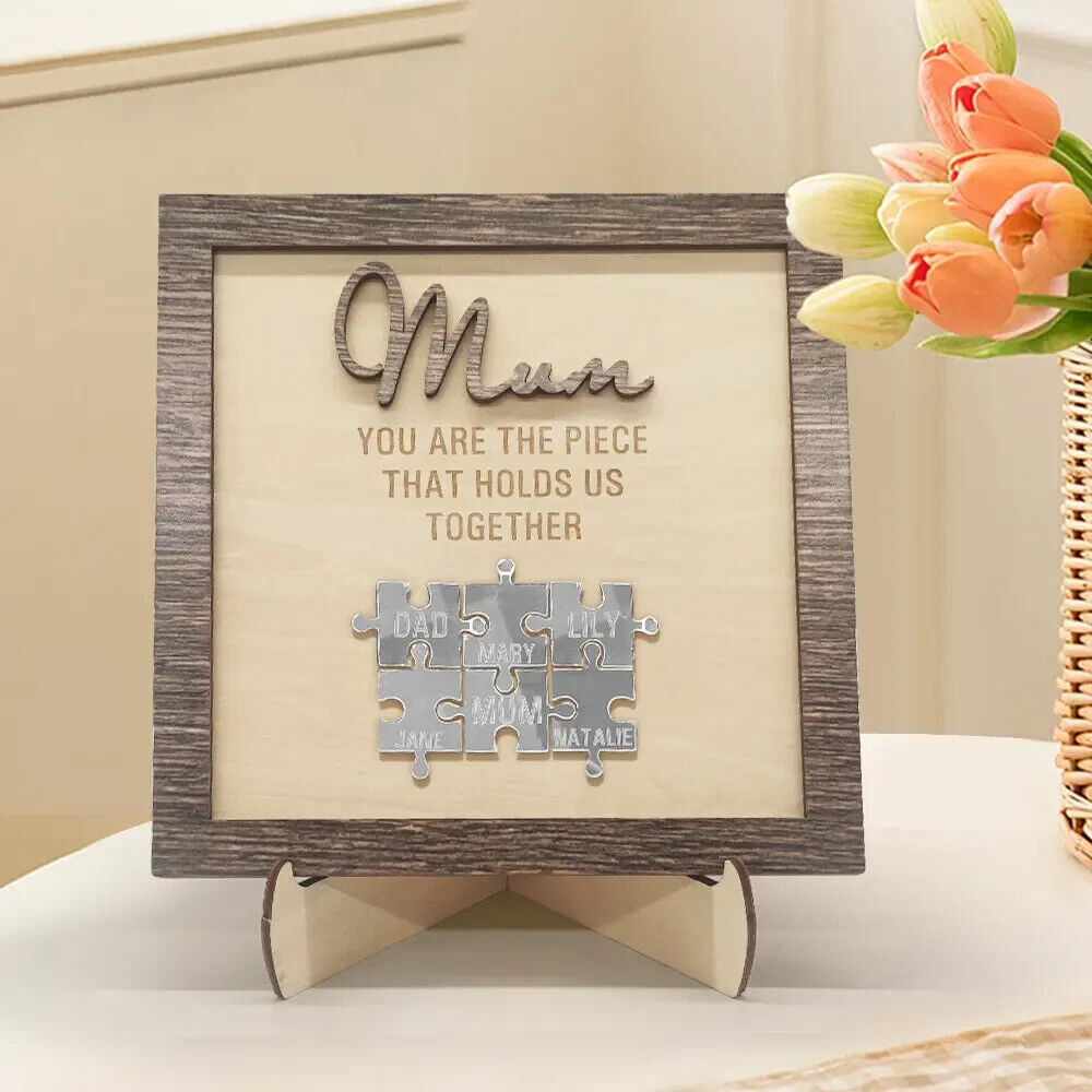 Personalised Puzzle Name Mum You Are the Piece that Holds Us Together Silver