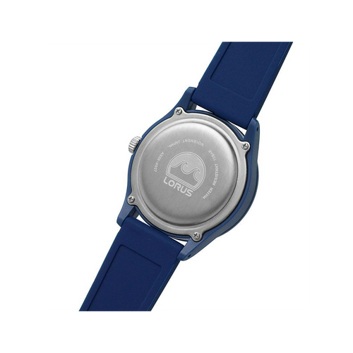 Lorus Mens Sport Solar Powered Black Dated Dial Rubber Blue Bracelet Strap Watch