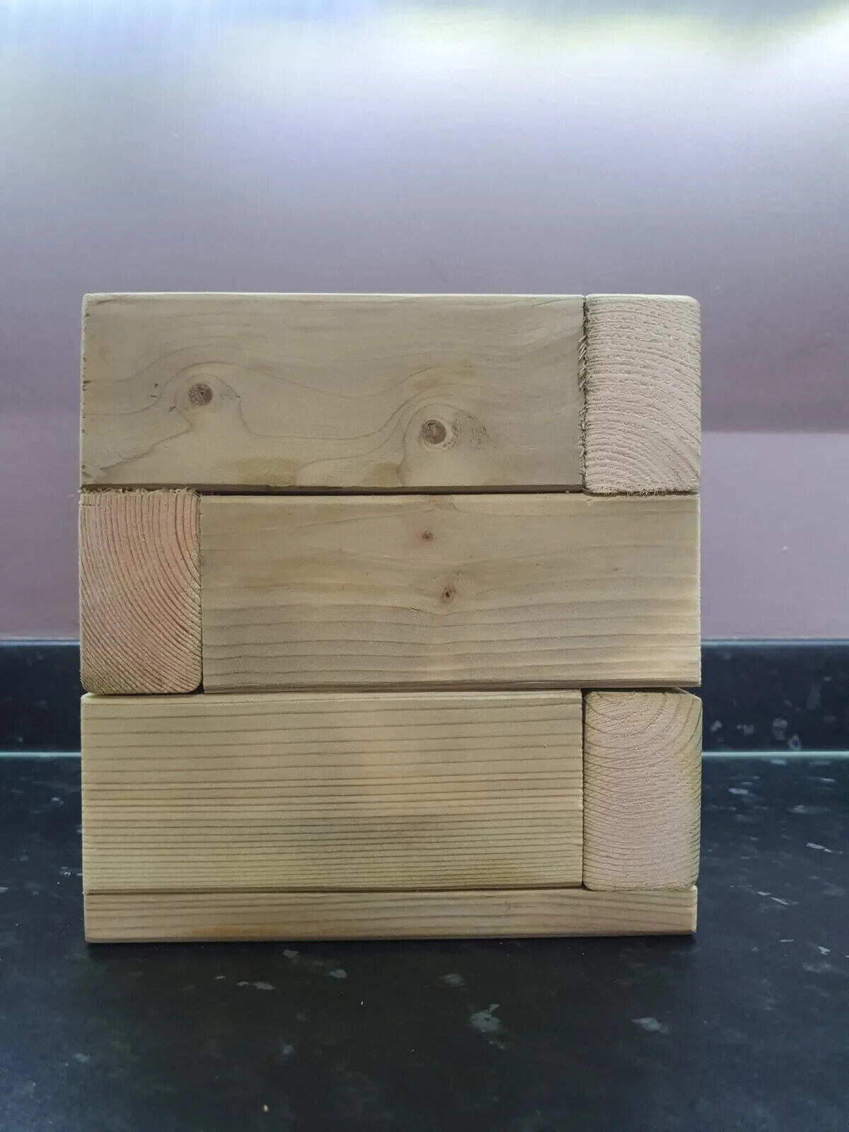 Handmade 20x 20cm Square Wooden Planter Garden Patio Trough Flower Plant Pot