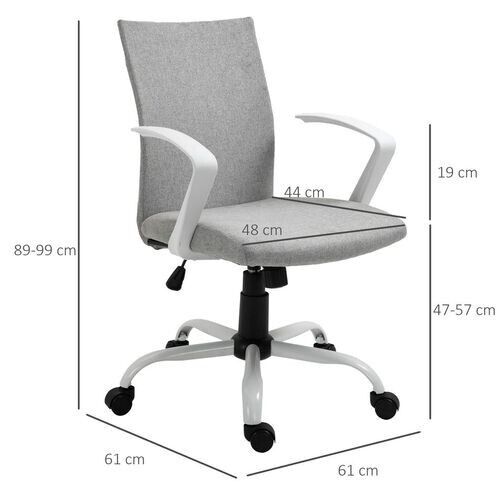 Office Chair Adjustabl Swivel Office Flexible Grey/White PC Computer Desk Chairs