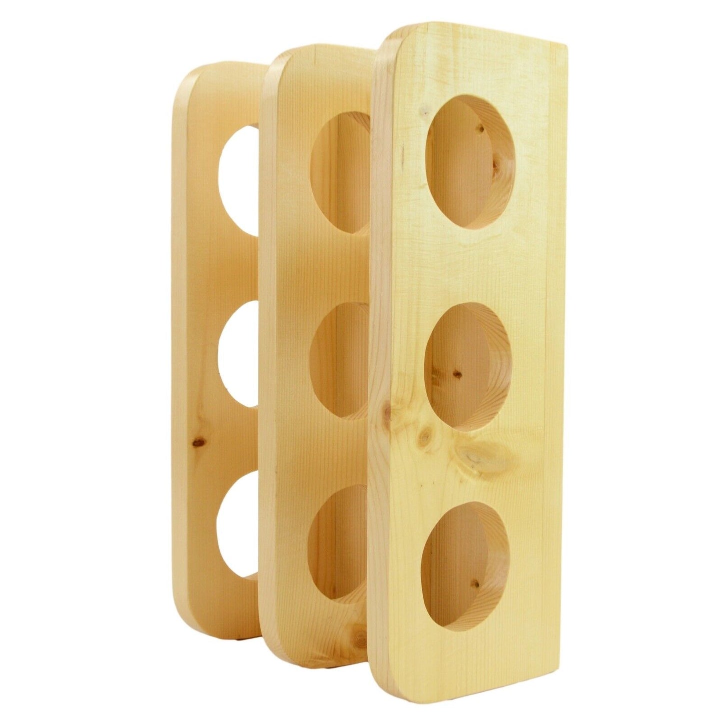 Wooden Wine Rack 6 Bottle Storage Crate Holder Store Cabinet Natural Lacquer