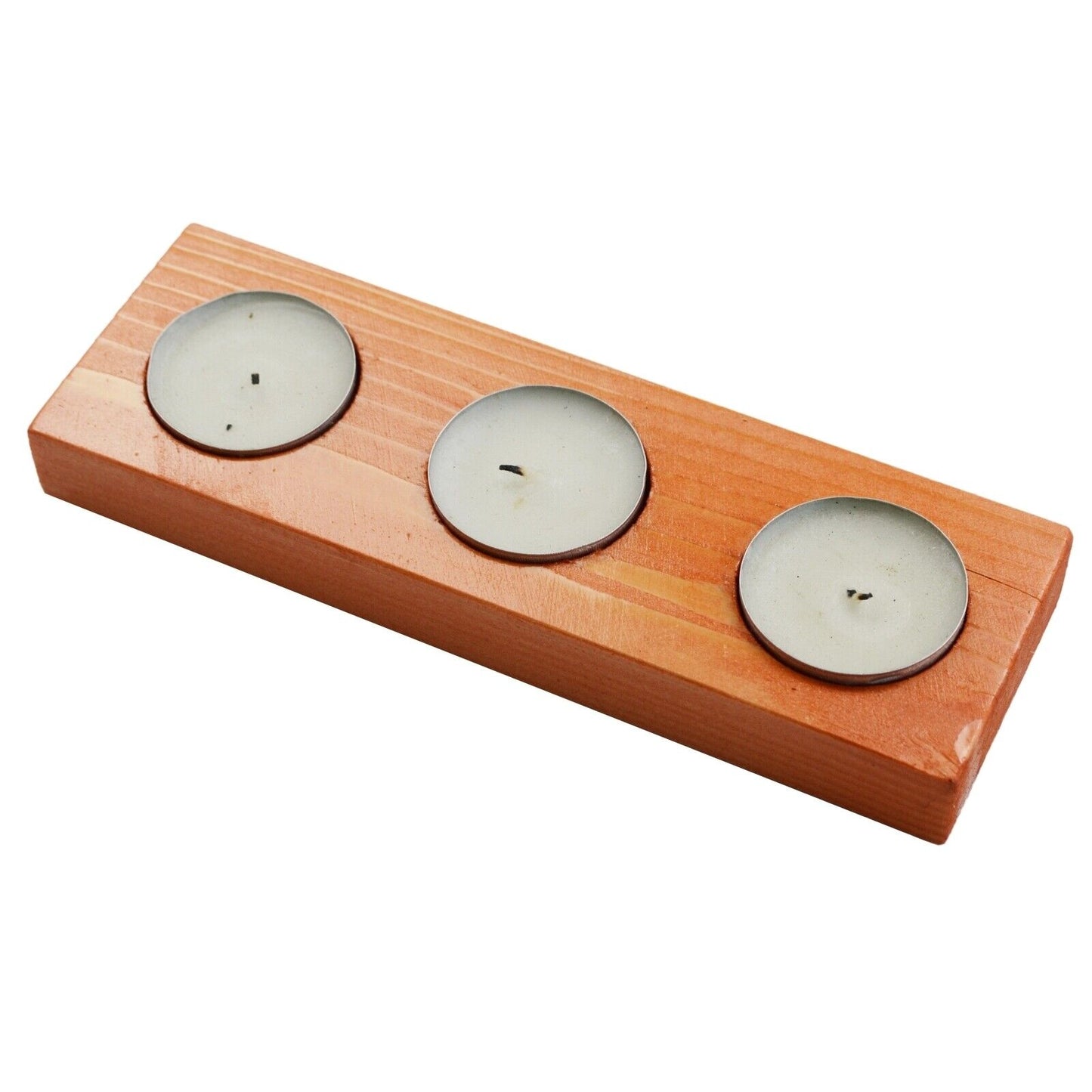 Candle Holder Holds 3 Wooden Tray, Tealight Vintage Candlestick Handmade UK