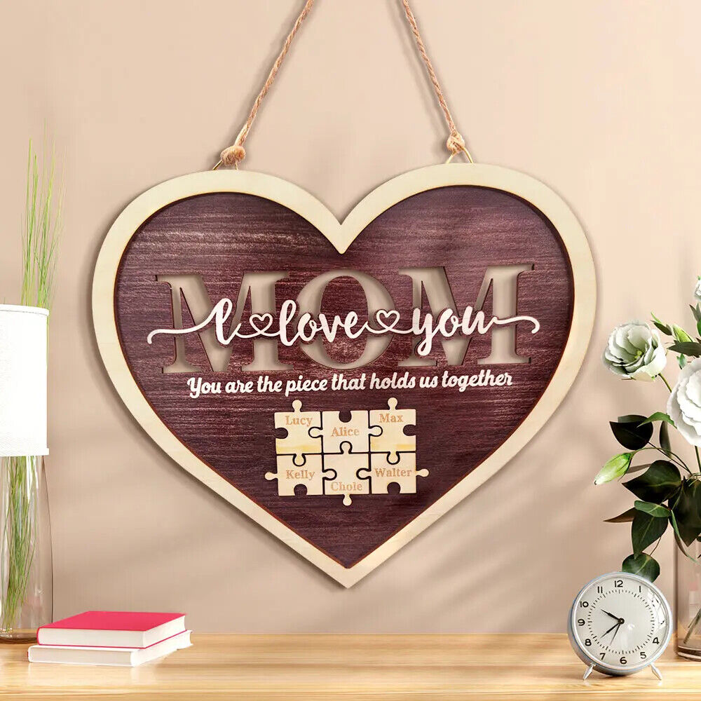 Personalised Hanging Puzzle Name Mum You Are the Piece that Holds Us Together