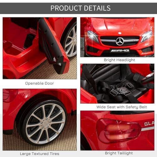 HOMCOM 6V Licensed Mercedes Benz Kids Ride On Car W/ Remote Light Music Red