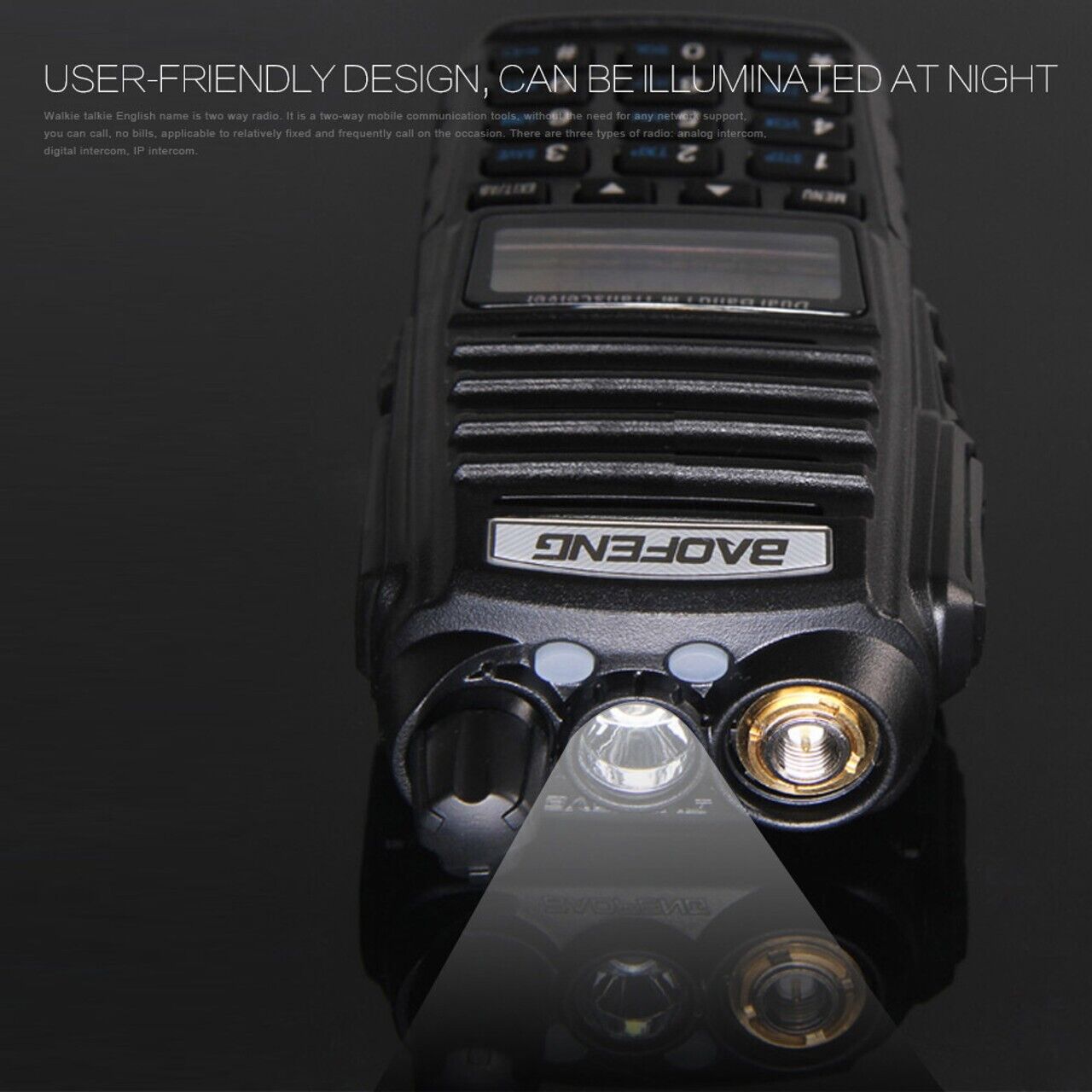 Upgraded BAOFENG UV-82 8W High Power Dual Band VHF/UHF Walkie Talkie + Earpiece