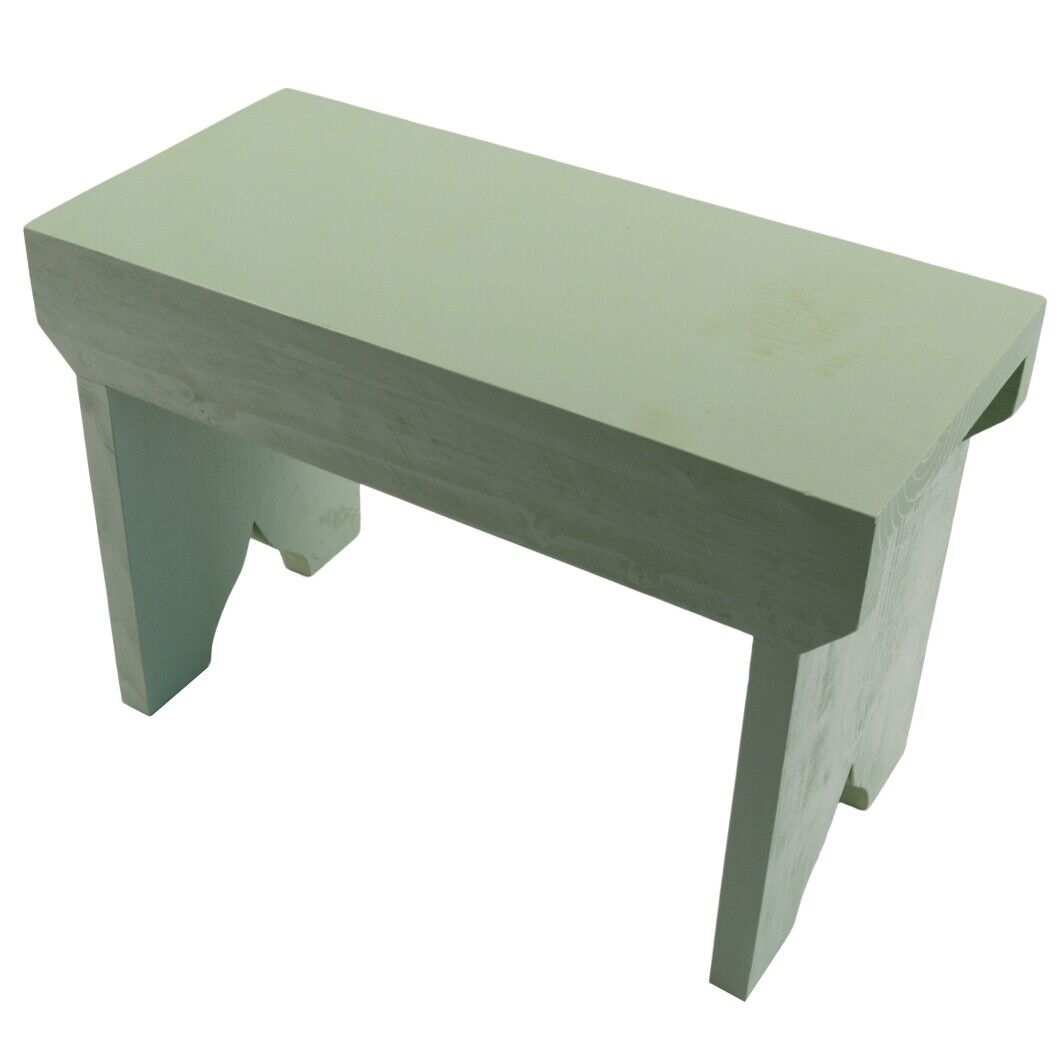 Natural Wooden Step Stool Rustic Shabby Chic Rectangle Seat Multiple Scandinavia