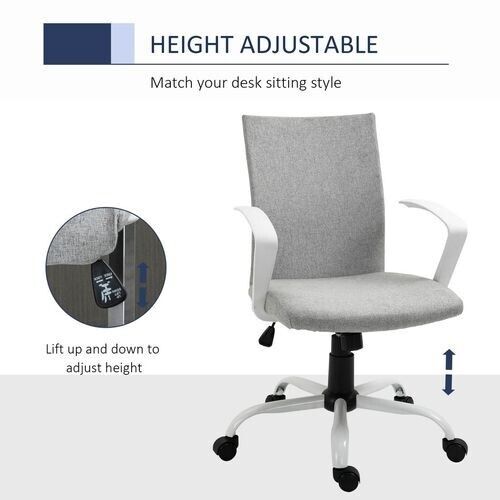 Office Chair Adjustabl Swivel Office Flexible Grey/White PC Computer Desk Chairs