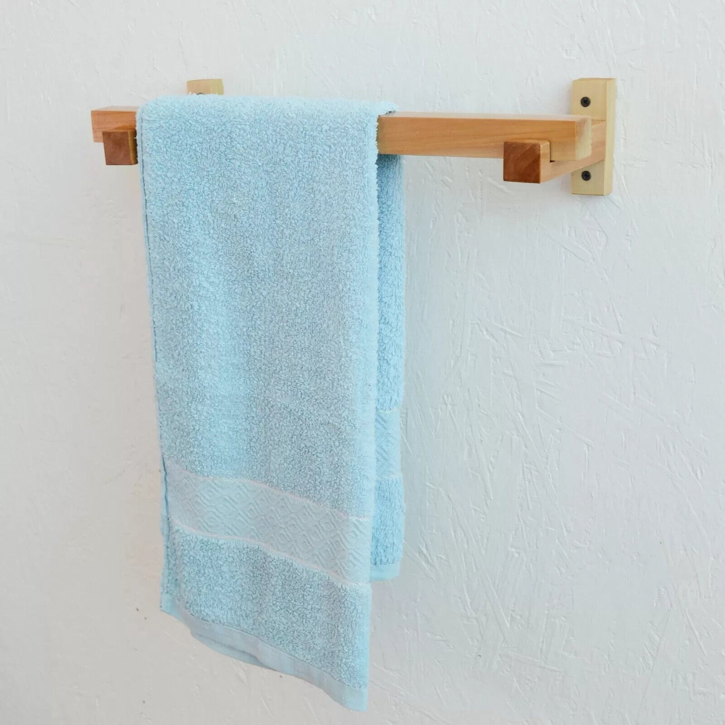 Eco Friendly Towel Rail Holder Hook Bathroom Kitchen Handmade Natural Wood