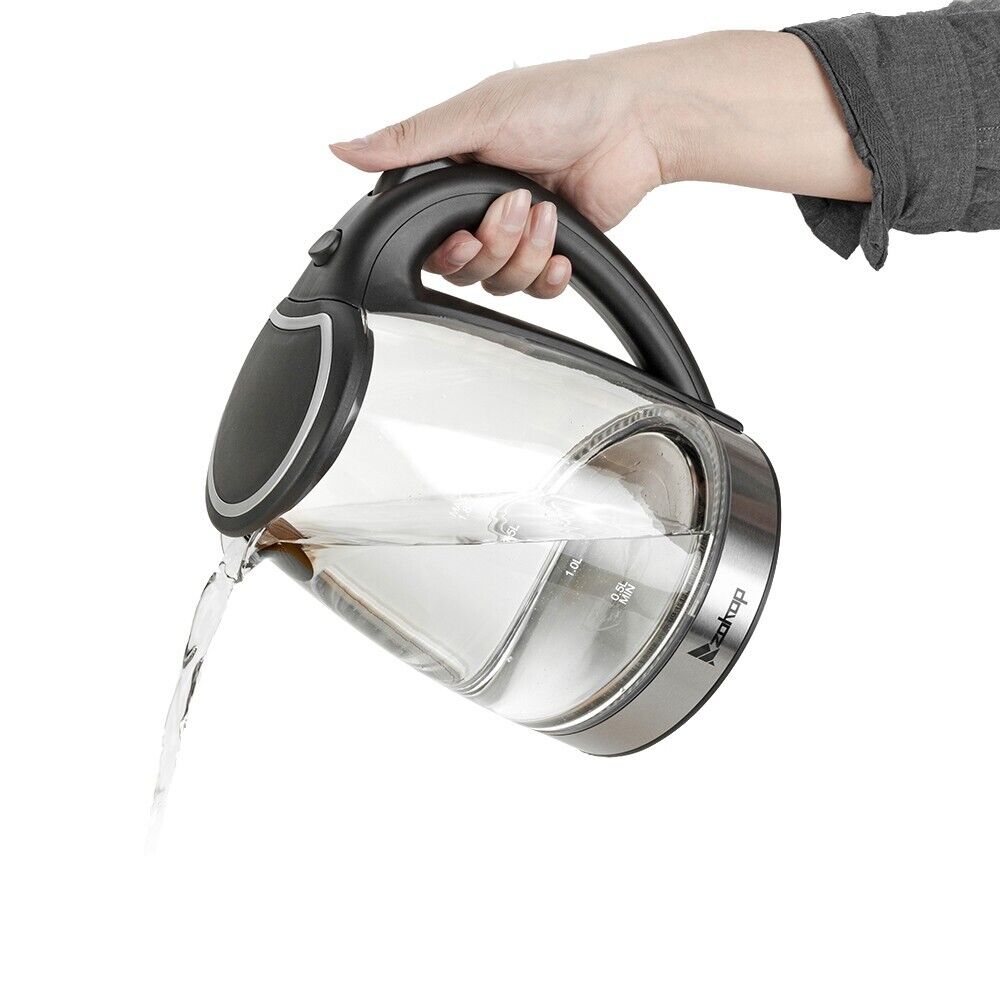 HD-1857-A 220V 2000W 1.8L Electric Glass Kettle UK Plug