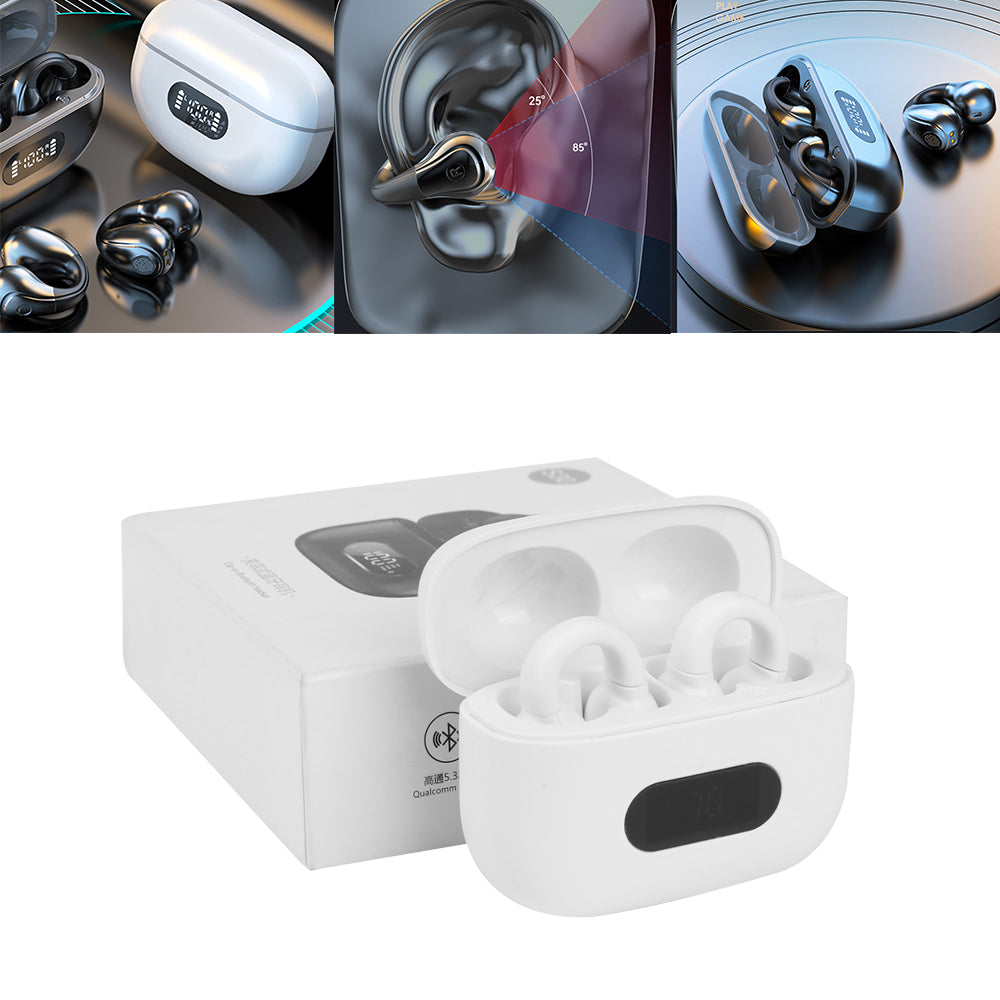 Wireless Ear-Clip Bone Conduction Earphones Bluetooth 5.3 Clip-On Earbuds UK