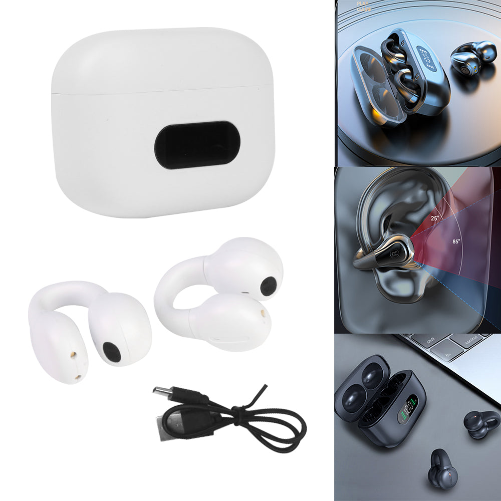 Wireless Ear-Clip Bone Conduction Earphones Bluetooth 5.3 Clip-On Earbuds UK