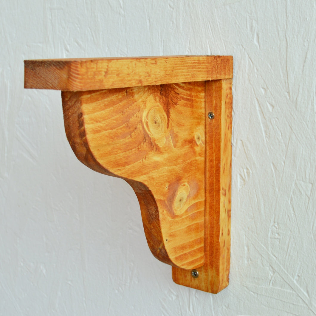 Handmade Natural Pine Wooden Shelf Brackets Bracket Multiple Dimensions ECO +
