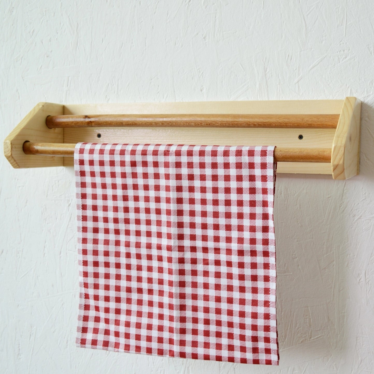Wooden Wall Mounted Towel Rail Holder Rack Kitchen Solid Wood Floating Handmade
