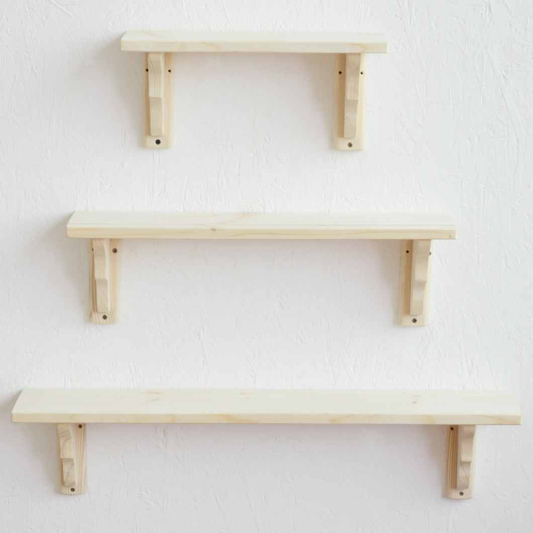 Handmade Natural Wood Wooden Shelf Storage Unit Stand Wall Mounted Shelves ECO