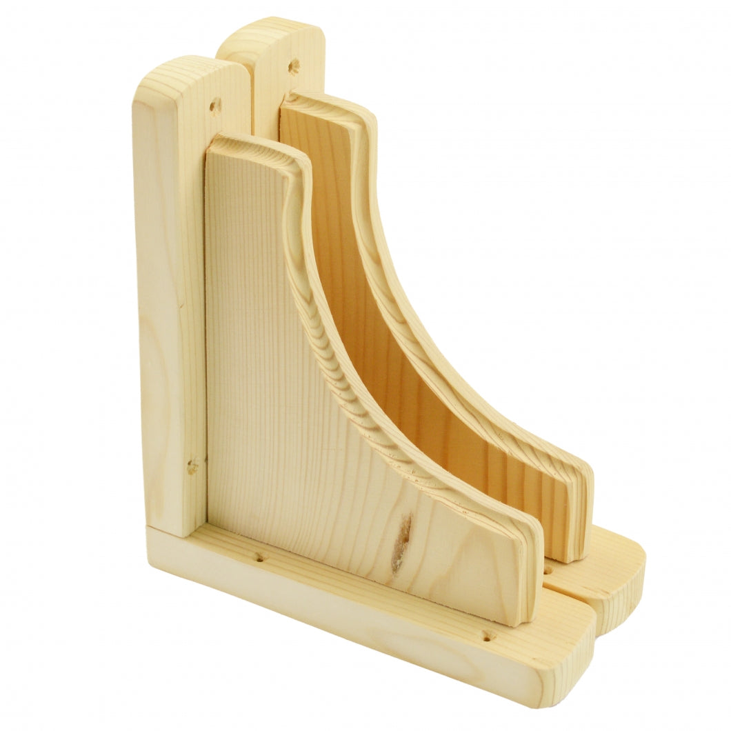 Eco Friendly Natural Pine Wooden Shelf Brackets Bracket Multiple Dimensions