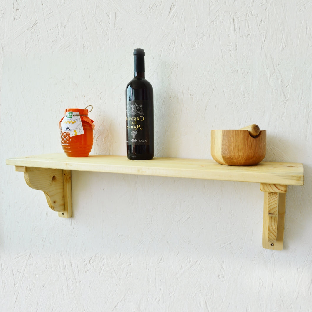 Handmade Natural Pine Wooden Shelf Brackets Bracket Multiple Dimensions ECO +