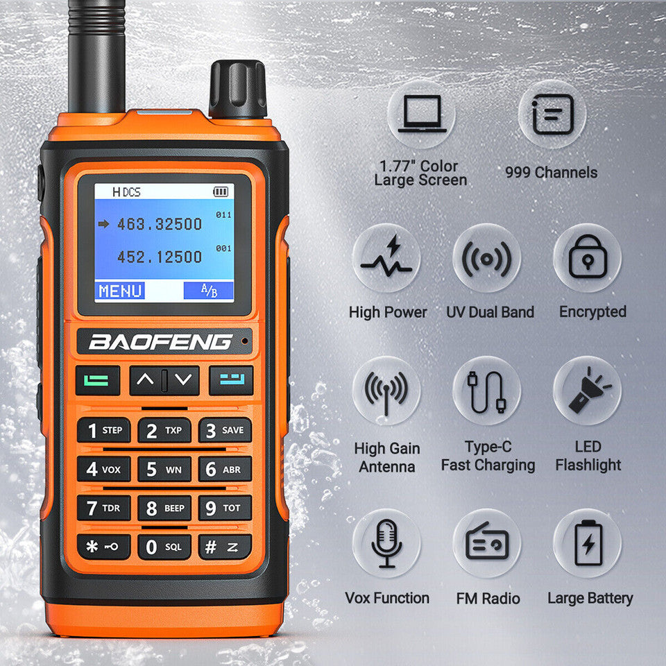 Baofeng 2023 UV-17 Pro 1800mAH 999 Channels Talkie UHF/VHF 5W Long Range Radio