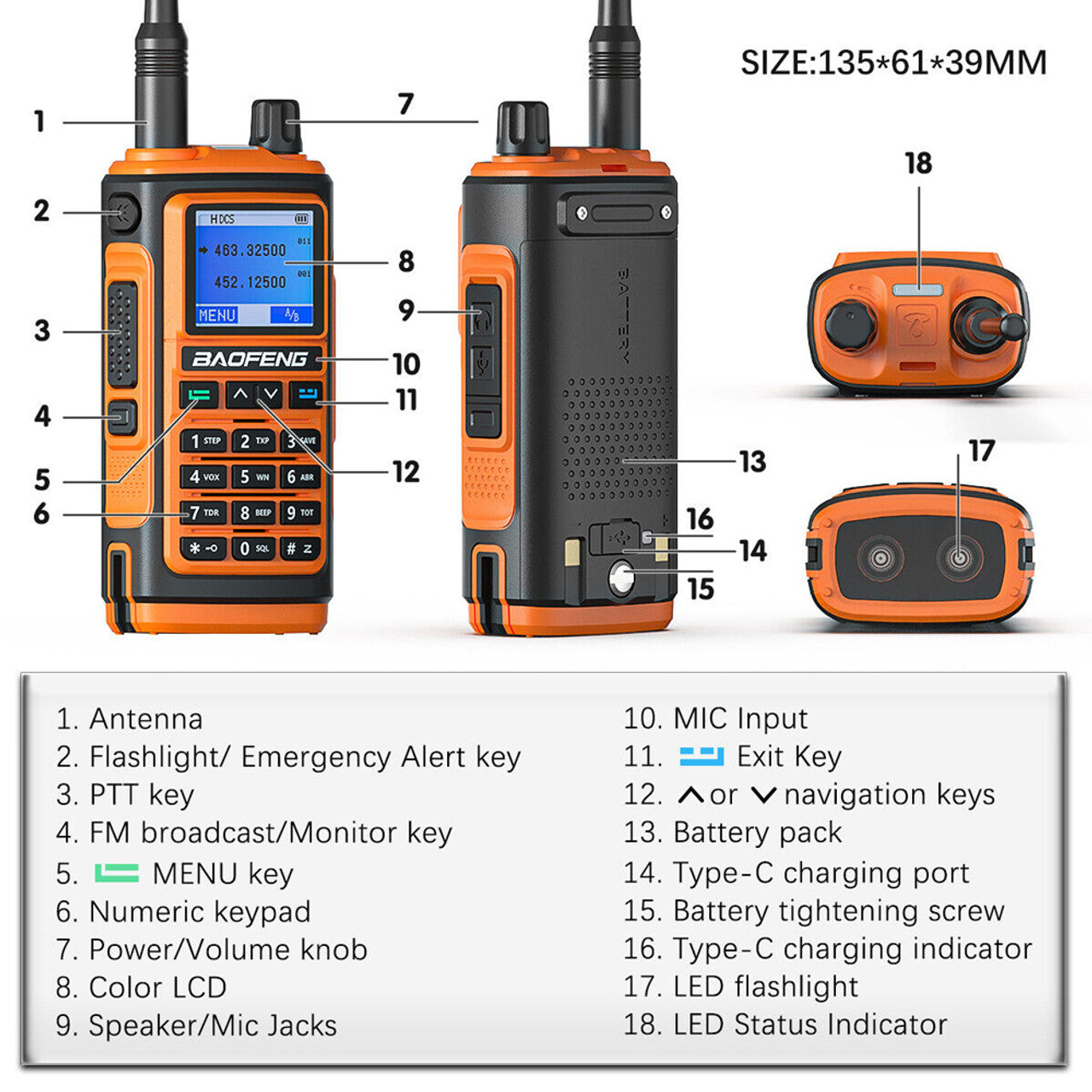 Baofeng 2023 UV-17 Pro 1800mAH 999 Channels Talkie UHF/VHF 5W Long Range Radio