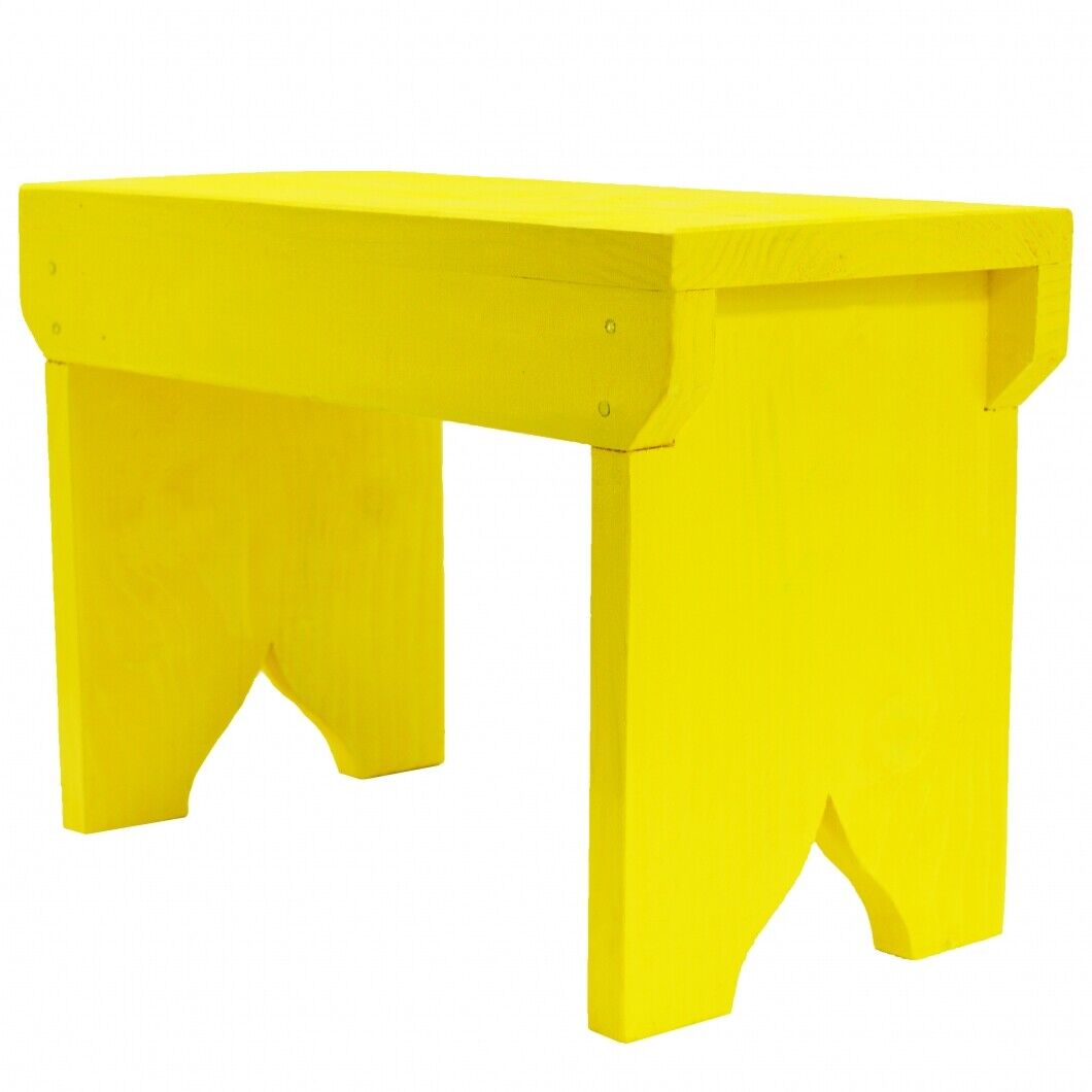 Natural Wooden Step Stool Rustic Shabby Chic Rectangle Seat Multiple Scandinavia