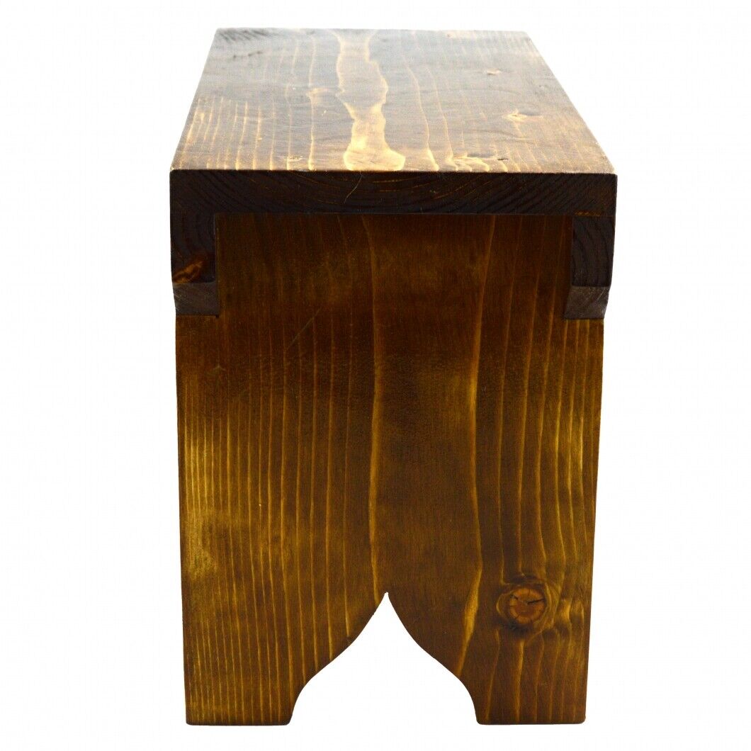 Natural Wooden Step Stool Rustic Shabby Chic Rectangle Seat Multiple Scandinavia