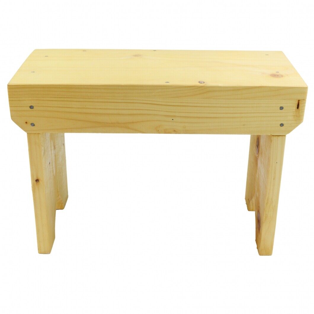 Natural Wooden Step Stool Rustic Shabby Chic Rectangle Seat Multiple Scandinavia