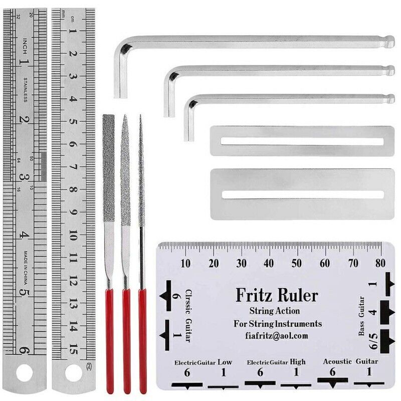 26Pcs Guitar Care Cleaning Repair Tool Kit Wire Plier Ruler Organizer Protector