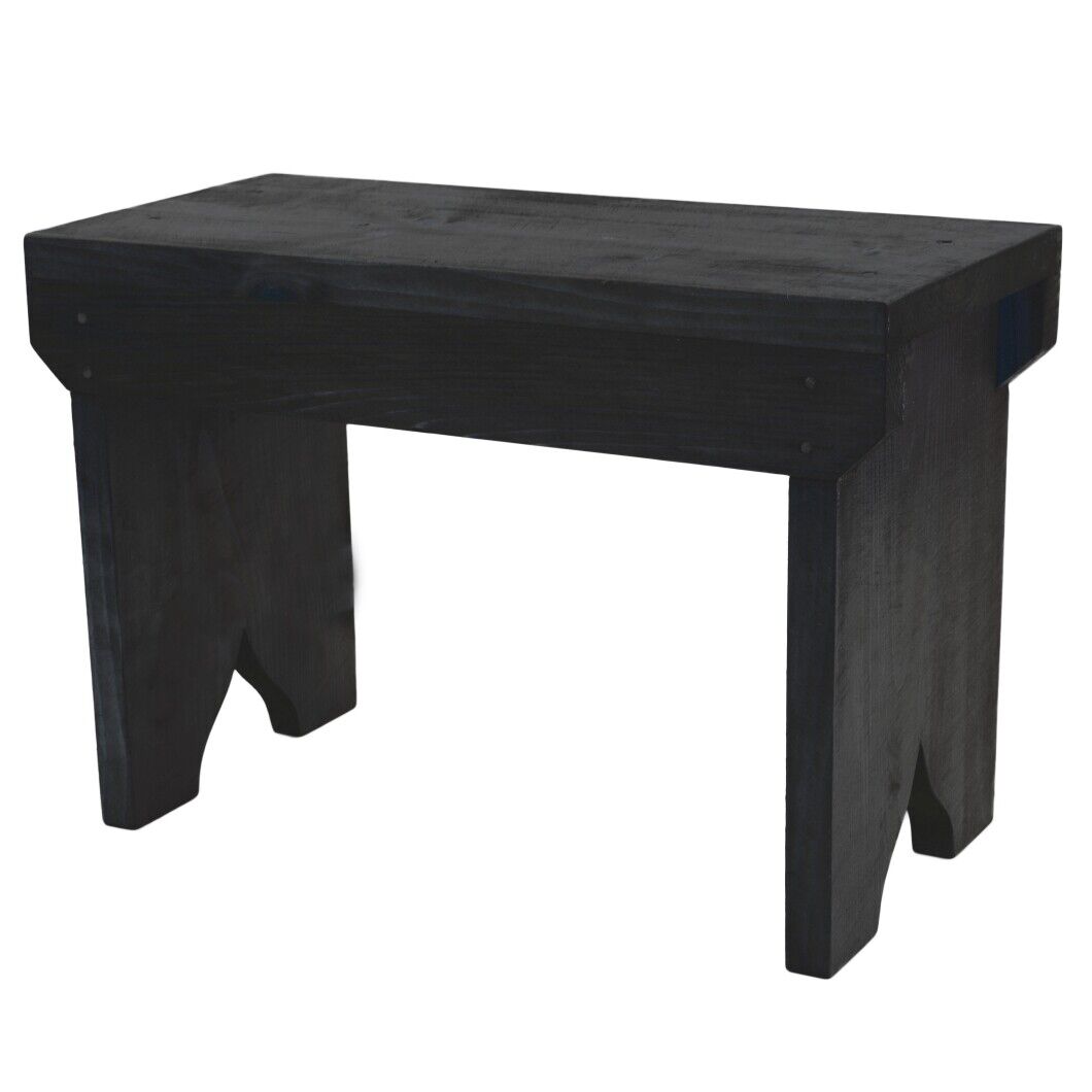 Natural Wooden Step Stool Rustic Shabby Chic Rectangle Seat Multiple Scandinavia