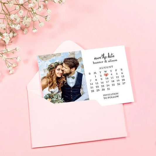 Save The Date Cards Personalised Wedding, Modern, Custom Photo 2024 Season