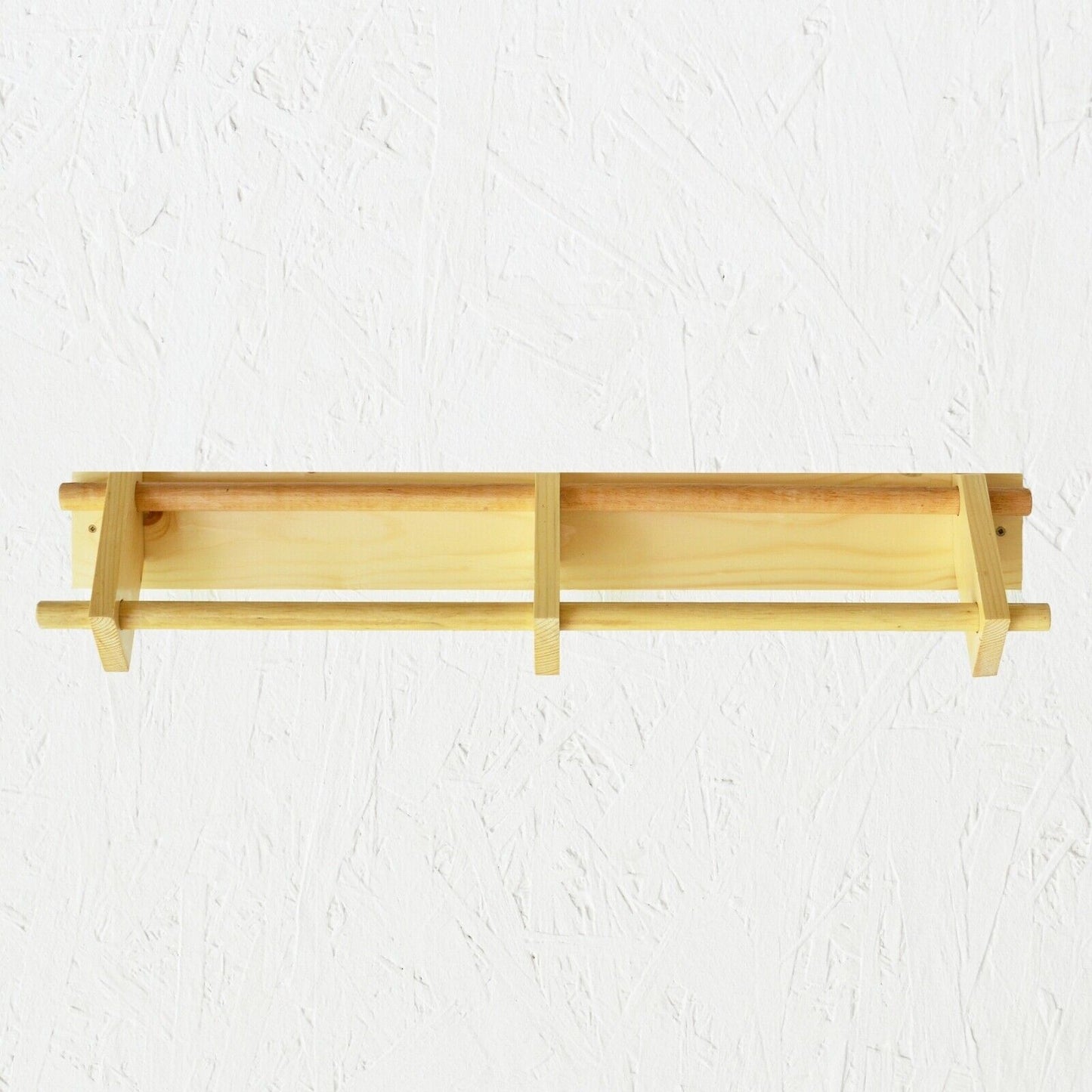 Handmade Wooden Wall Mounted Towel Rail Holder Rack Kitchen Solid Wood Floating