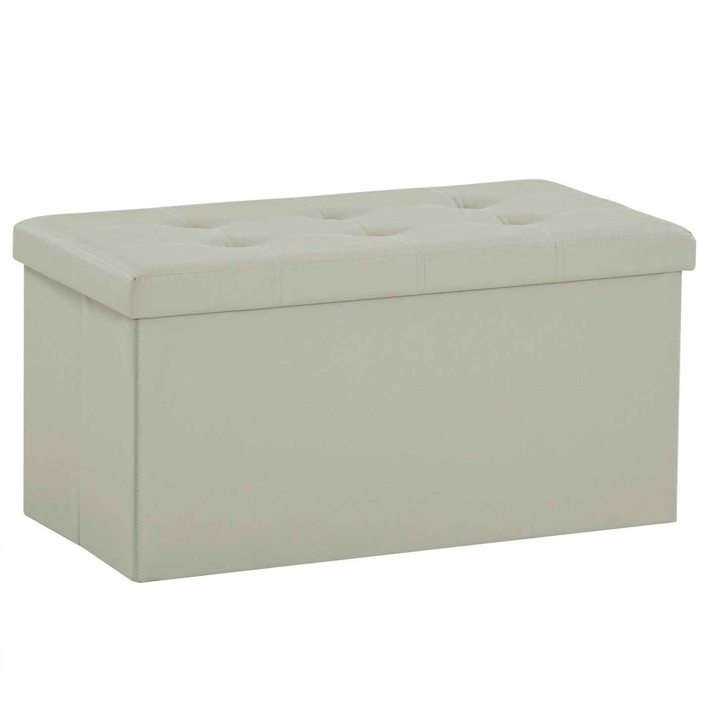Folding Ottoman Storage Box Pouffe Seat Stool Home Chair Foot stool Bench LINEN