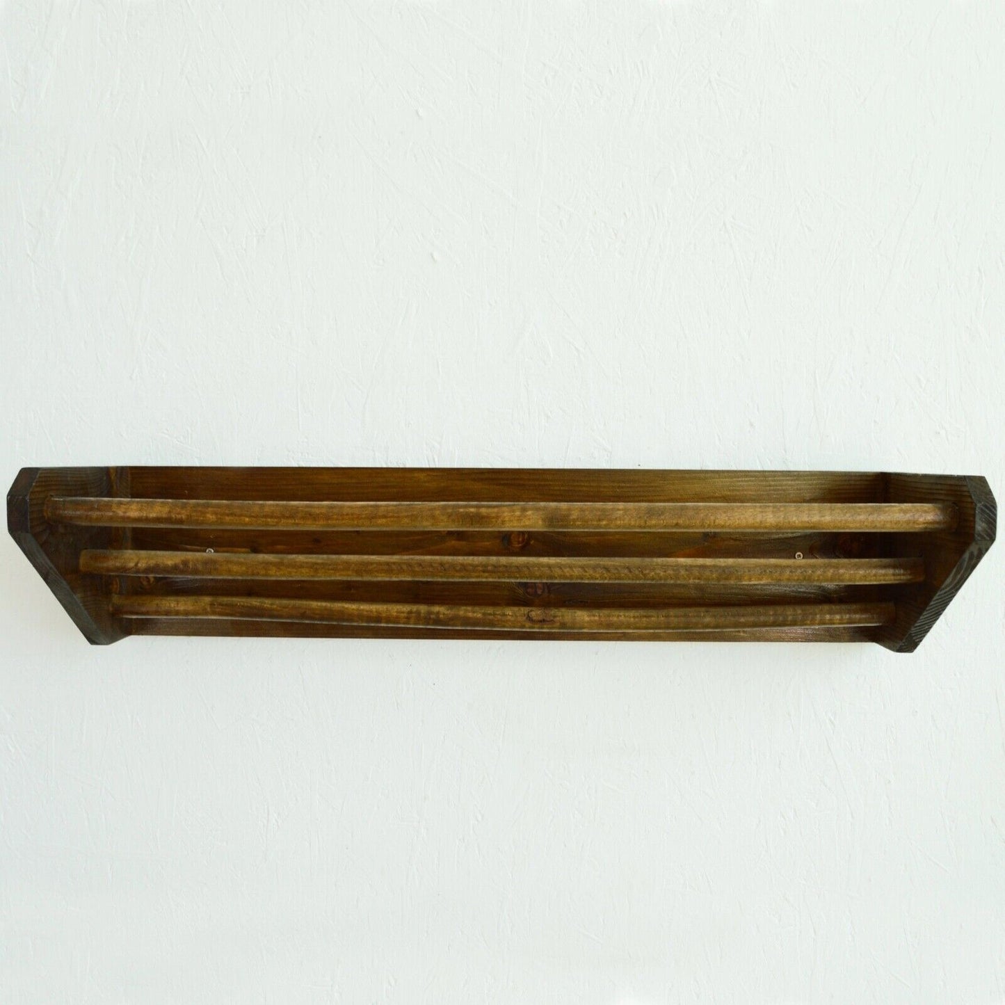 Wall Mounted Floating Shoe Footwear Rack Organizer Wooden Storage Shelf Stand