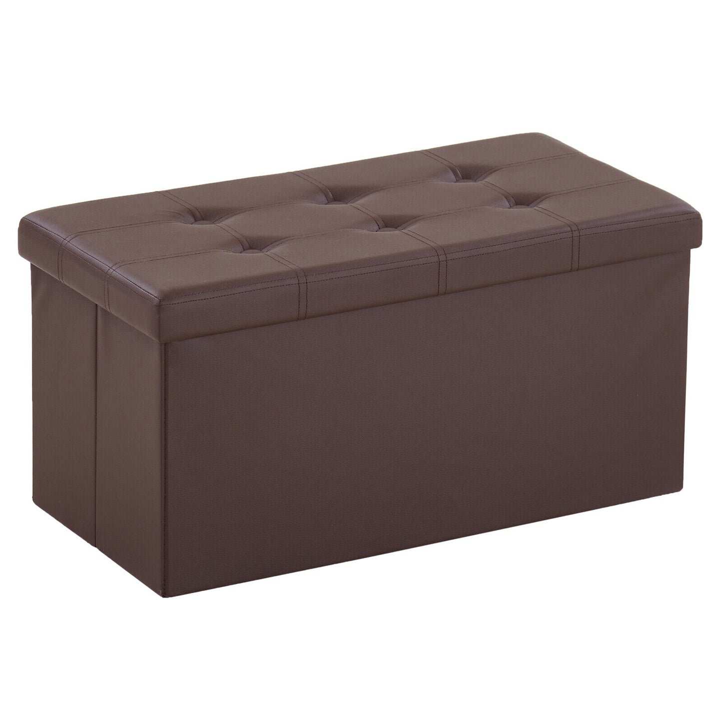 Folding Ottoman Storage Box Pouffe Seat Stool Home Chair Foot stool Bench LINEN