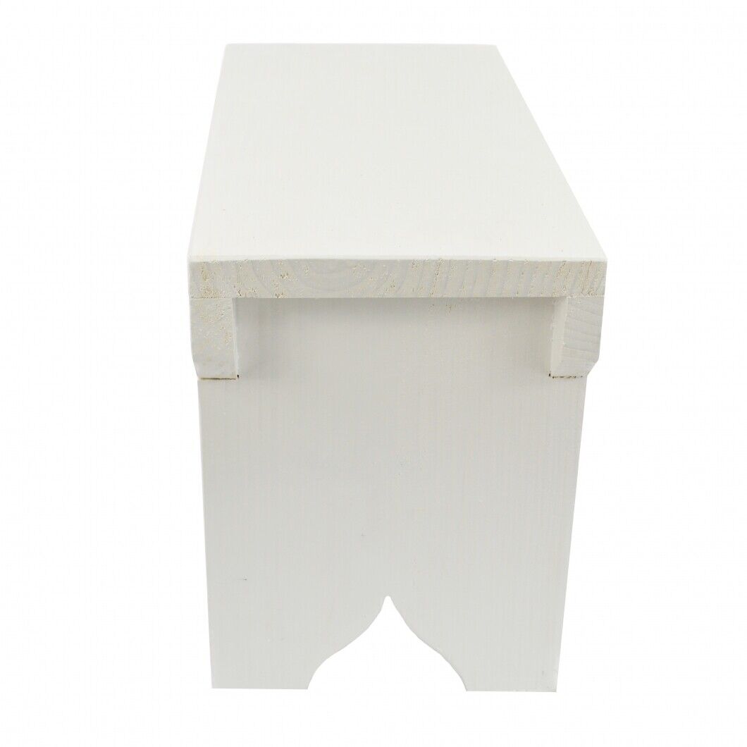 Natural Wooden Step Stool Rustic Shabby Chic Rectangle Seat Multiple Scandinavia