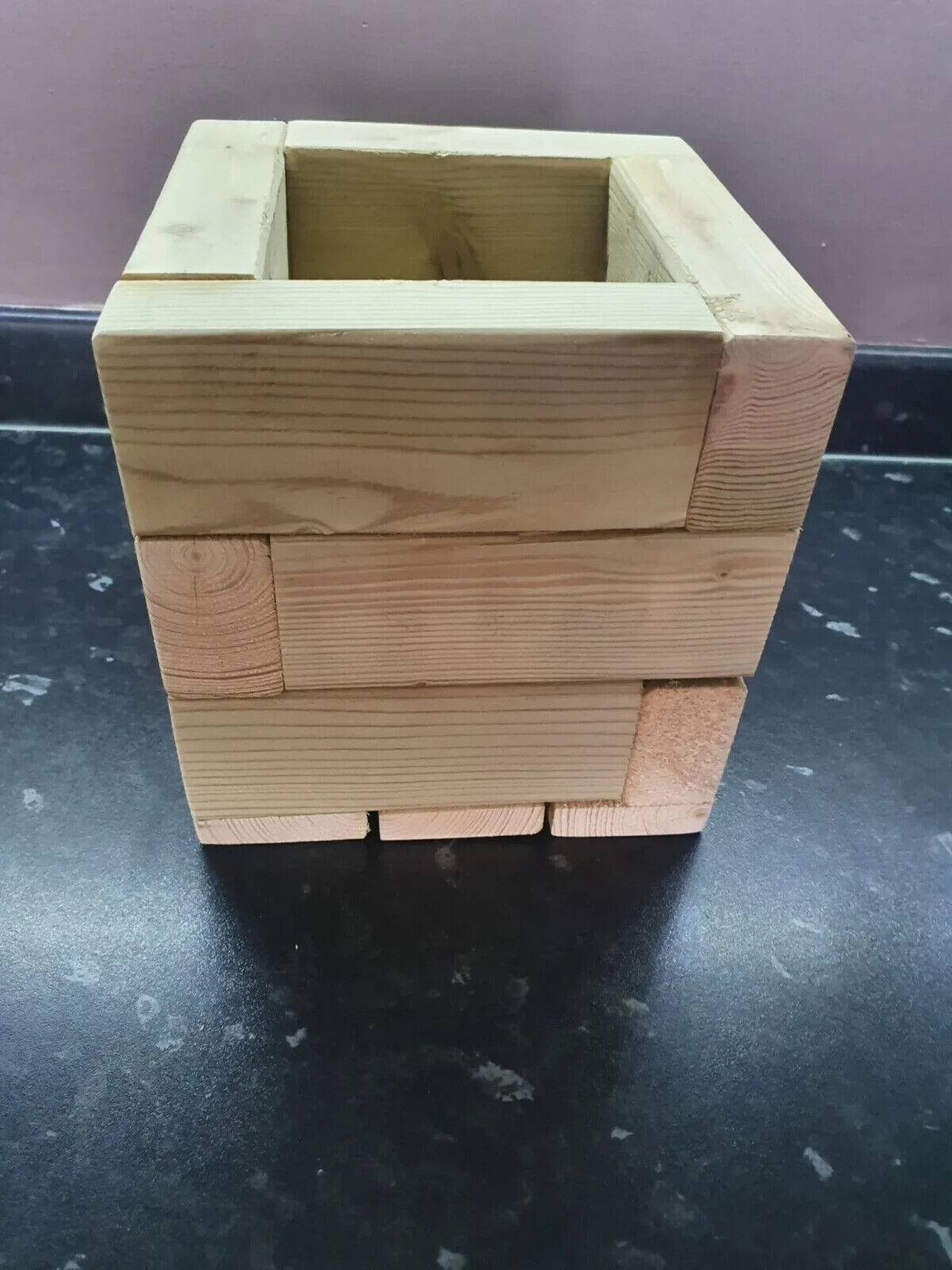 Handmade 20x 20cm Square Wooden Planter Garden Patio Trough Flower Plant Pot