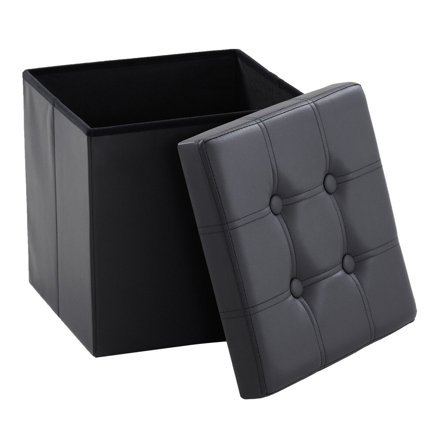 Folding Ottoman Storage Box Pouffe Seat Stool Home Chair Foot stool Bench LINEN