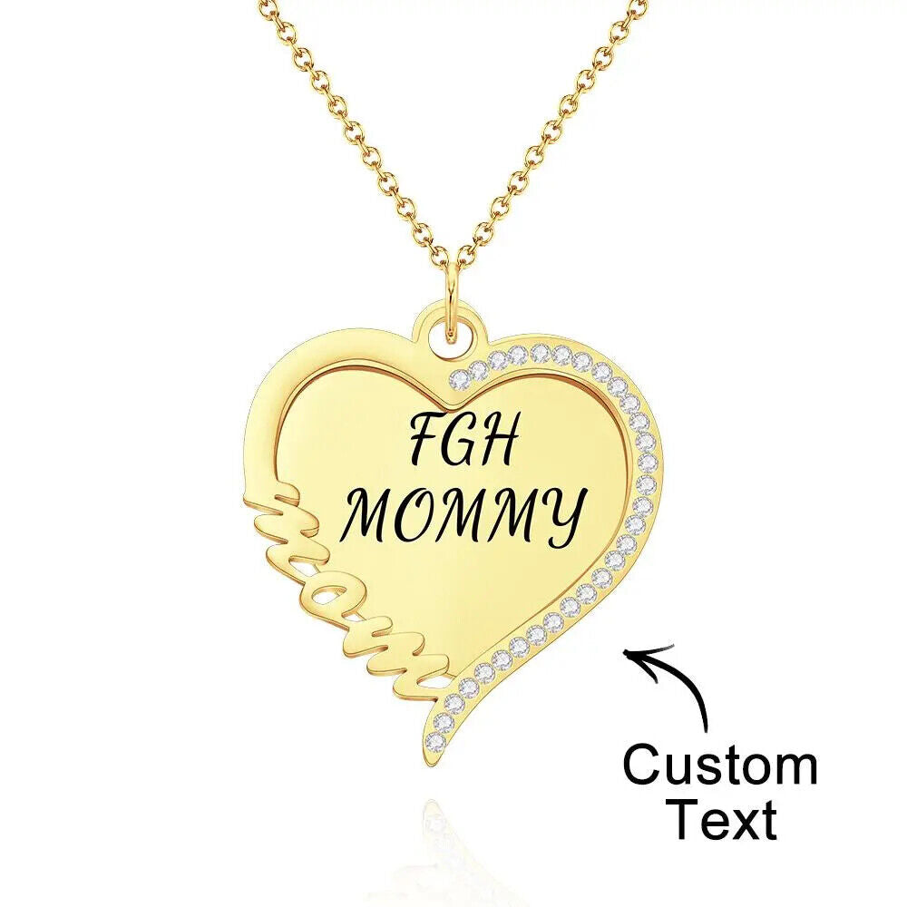 Personalised Gifts For Her Love Heart Necklace Pendant Birthday Gifts Mum Wife