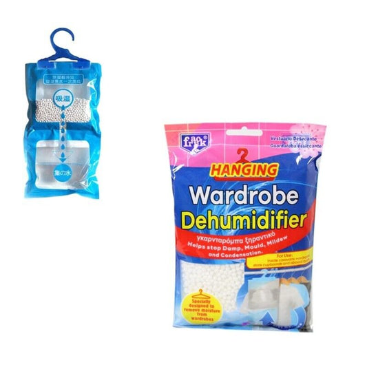 HANGING WARDROBE DEHUMIDIFIER Bags Stops Damp Mould Absorb Moisture Cupboard