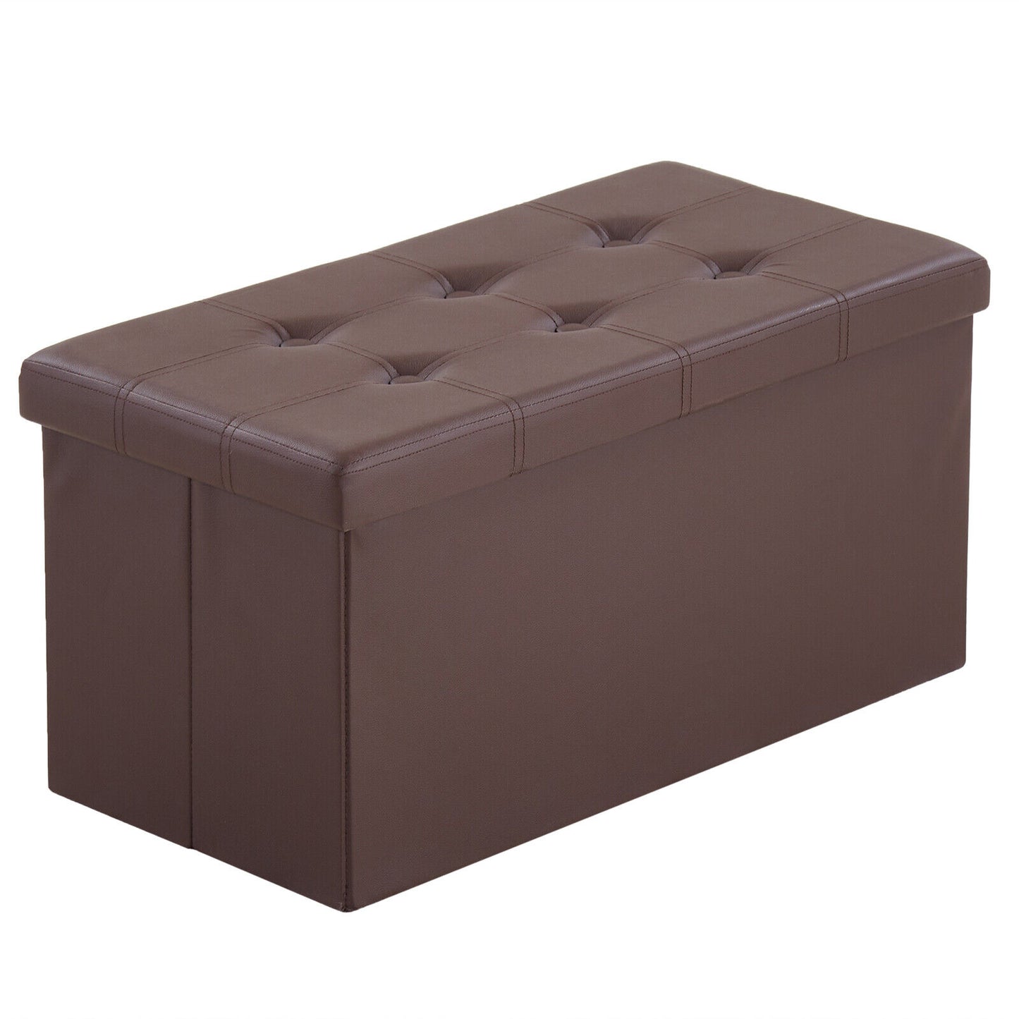 Folding Ottoman Storage Box Pouffe Seat Stool Home Chair Foot stool Bench LINEN