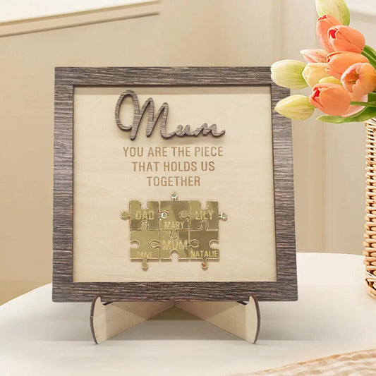 Personalised Puzzle Name Mum You Are the Piece that Holds Us Together Silver