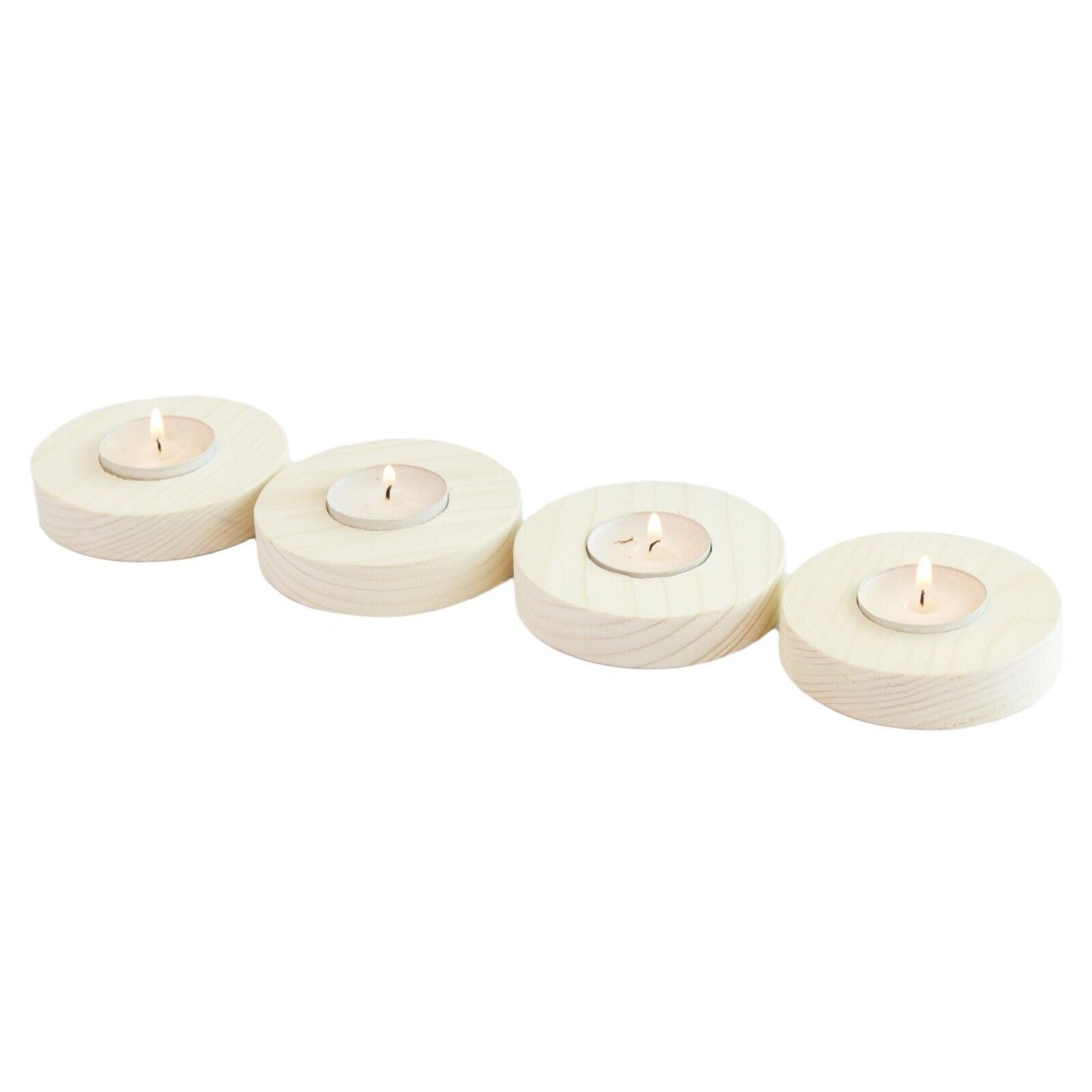 4  Wood Tea Light Candle Holder Table Center Piece Christmas Wedding Decorative
