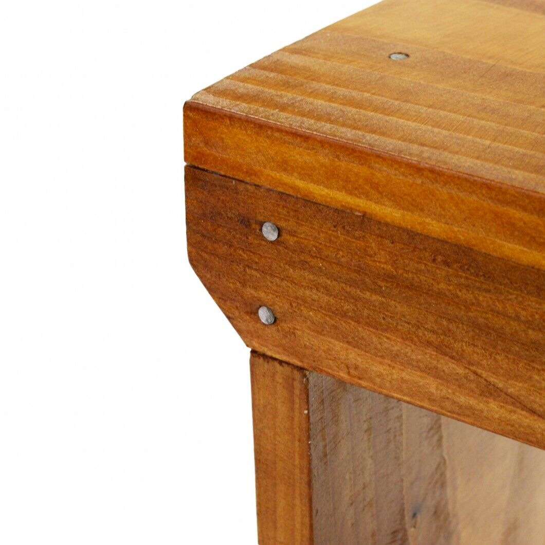 Natural Wooden Step Stool Rustic Shabby Chic Rectangle Seat Multiple Scandinavia